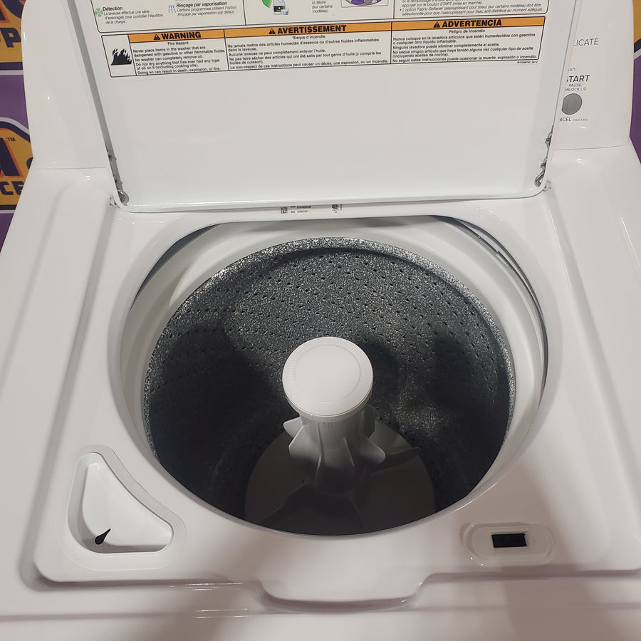 Amana 27 Inch Top-Load Washer with 3.4 cu. ft. Capacity, 9 Wash Cycles, Load Size Options, and 700 RPM Spin Speed NTW4650YQ - Certified Refurbished