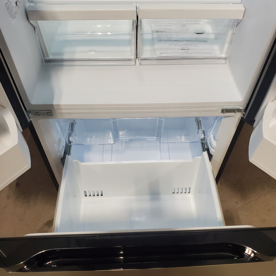 Vissani 30 in. 18.4 cu. ft. Standard-Depth French Door Bottom Freezer Refrigerator in Fingerprint Resistant Stainless Steel LookMDFDBM18SS6 - Scratch & Dent (Moderate)
