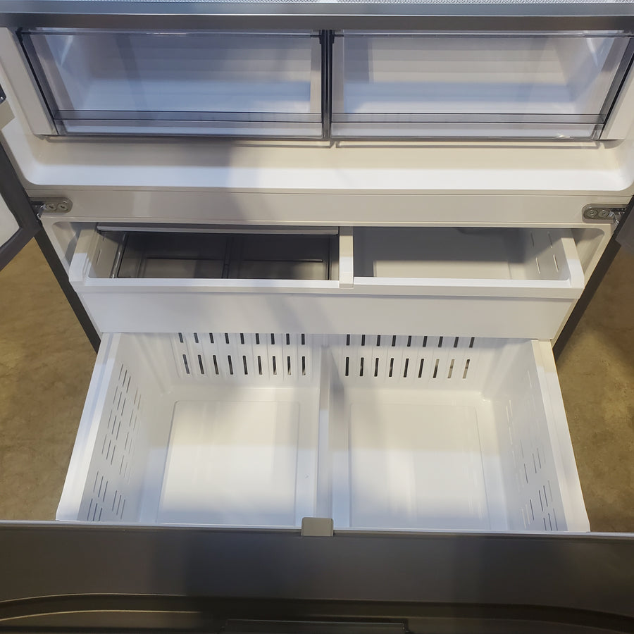 Samsung Bespoke Stainless Steel 3 Door French Door 30 Cu. Ft. Refrigerator with Beverage Center RF30BB660012 - Scratch & Dent (Minor)