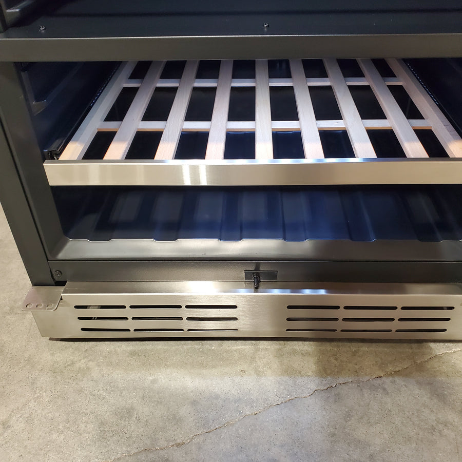 Elica 24 Inch Dual Zone Wine and Beverage Center with 4.8 Cu. Ft. Capacity, Slide Out Shelves, and UV Coated Double Panel Glass Door EBS52SS1 - Scratch & Dent (Minor)