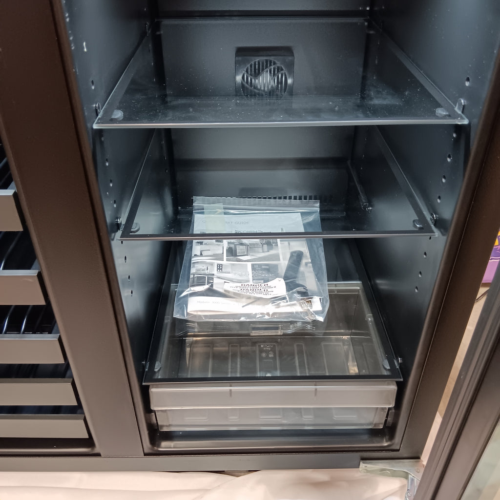 U-Line 36 Inch Built-in Beverage Center and Wine Storage with 31 Wine Bottle Capacity, 79 12 oz. Bottle Capacity, 123 12 oz. Can Capacity, LED Theater Lighting, Dual Zone Temperature, and Sabbath Mode 11113104 - U-3036BVWCS - Scratch & Dent (Moderate)