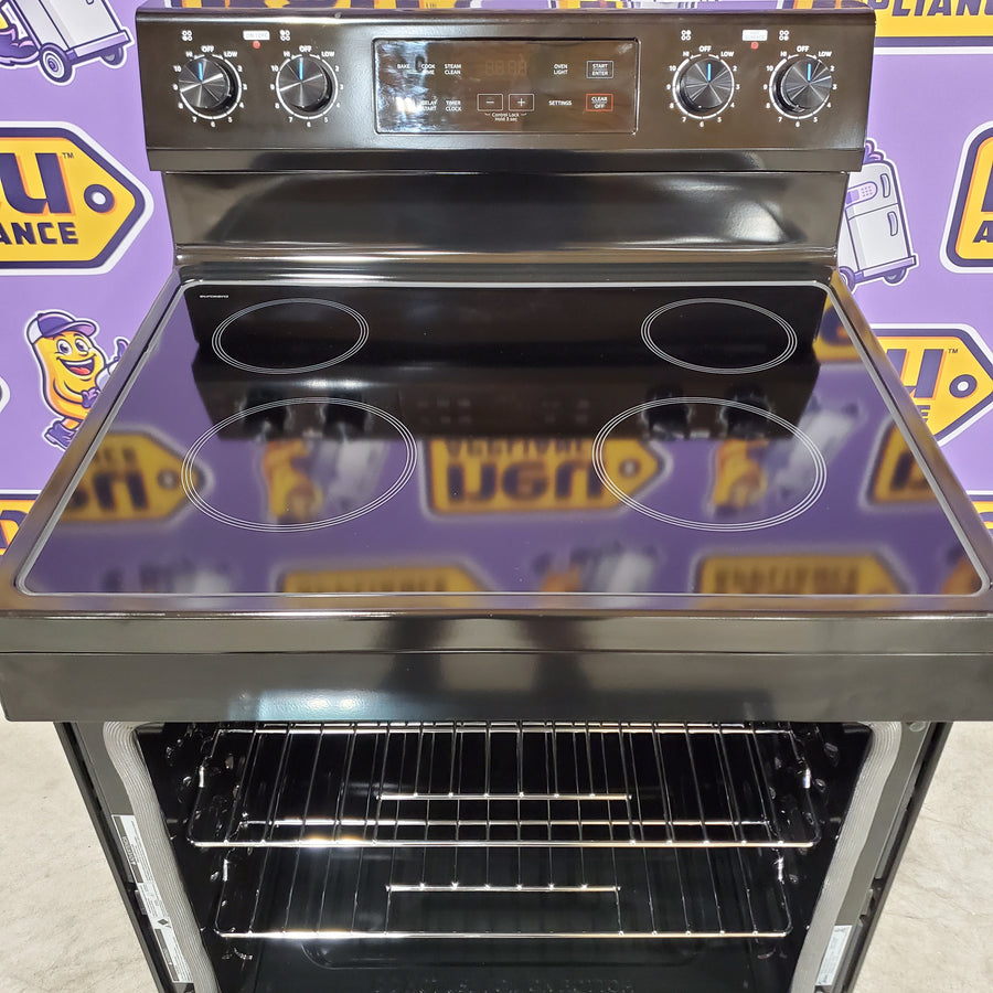 Midea Glass Top 4 Burners 6.3-cu ft Freestanding Electric Range in Black 22137385 - MER30S2ABB Open Box