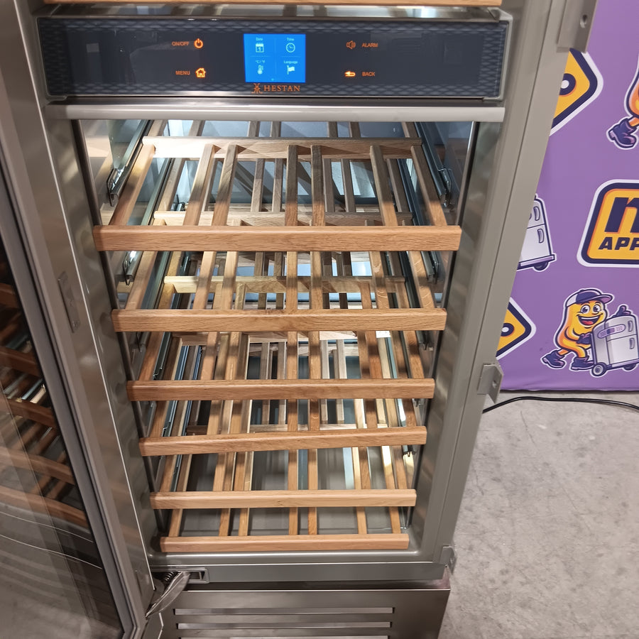 Hestan 24 Inch Built In Dual Zone Wine Column with 72 Bottles Capacity, Triple - Paned Glass Door, Multi LED Light, Electronic Cooling Zone, EvenFlow Air Circulating Technology™, The FreshSelect™ KWCL24 - Scratch & Dent (Minor)