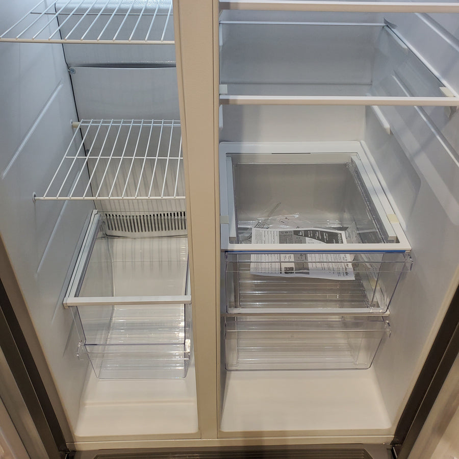 Frigidaire 25.6 cu. ft. ENERGY STAR Side by Side Refrigerator with Exterior Water and Ice Dispenser in Stainless Steel FRSS2623AS - Scratch & Dent (Minor)