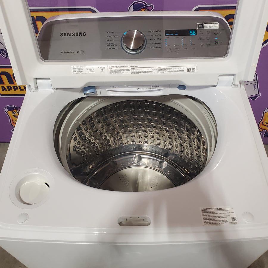 Samsung ENERGY STAR 5.0 cu. ft. Top Load Washing Machine with Active Water Jet 3511213 - WA50R5200AW - Certified Refurbished