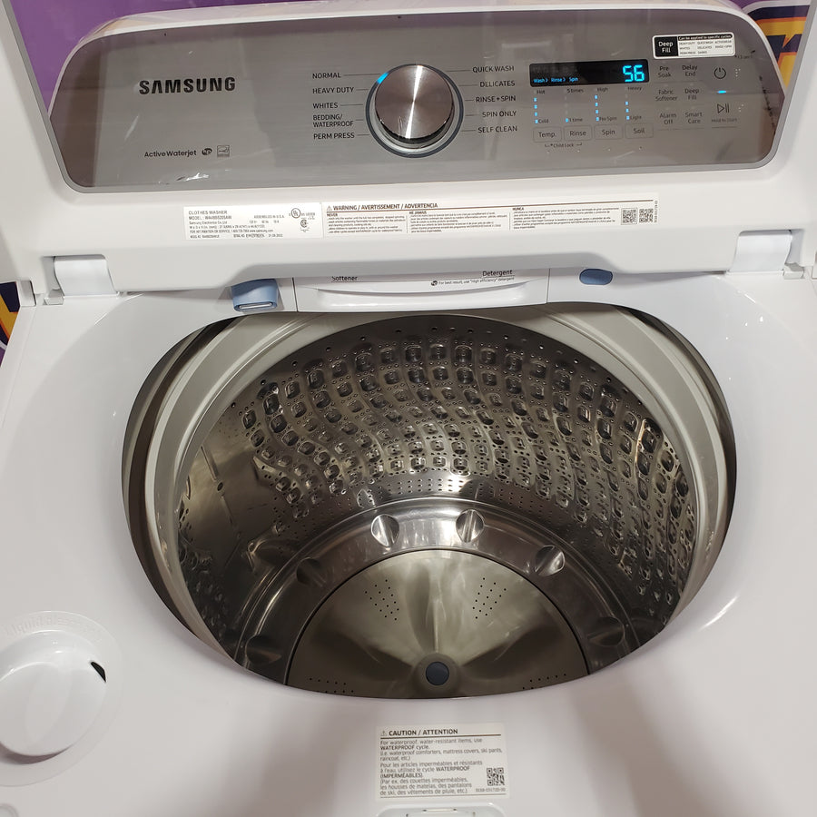 Samsung High Efficiency Large 4.9-cu ft Top-Load Washer in White WA49B5205AW - Certified Refurbished