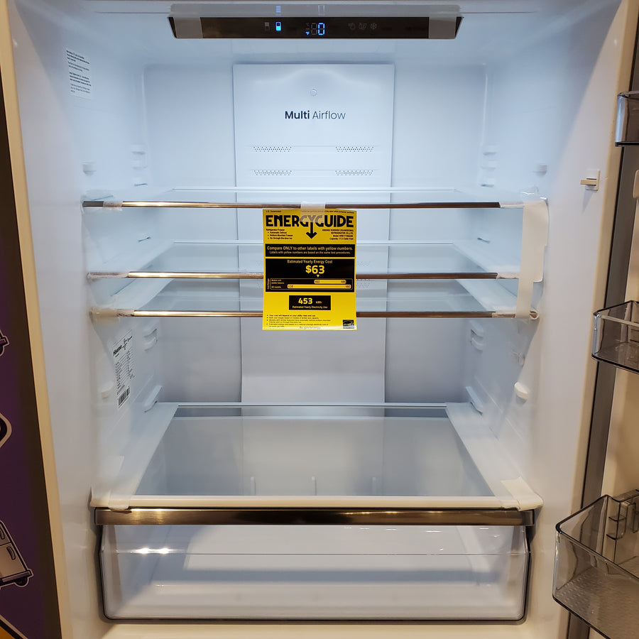 Hisense Counter Depth Bottom Freezer 17.2 Cu. Ft. Refrigerator with LED Lighting and Super Cool and Super Freeze in Fingerprint Stainless Steel HRB171N6ASE - Scratch and Dent (Moderate)