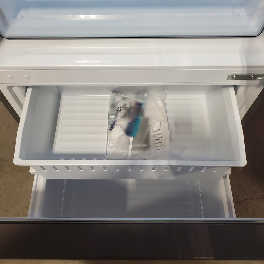 Hisense Counter Depth Bottom Freezer 17.2 Cu. Ft. Refrigerator with LED Lighting and Super Cool and Super Freeze in Fingerprint Stainless Steel HRB171N6ASE - Scratch and Dent (Major)