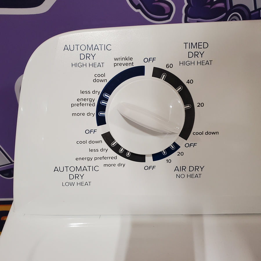 Amana Top Load 3.5 Cu. Ft. Washer with Dual Action Agitator, and Porcelain Tub NTW4516FW - Scratch & Dent (Minor) and Amana 6.5 Cu. Ft. Electric Dryer with Wrinkle Shield Option and Automatic Dryness Control NED4655EW - Certified Refurbished
