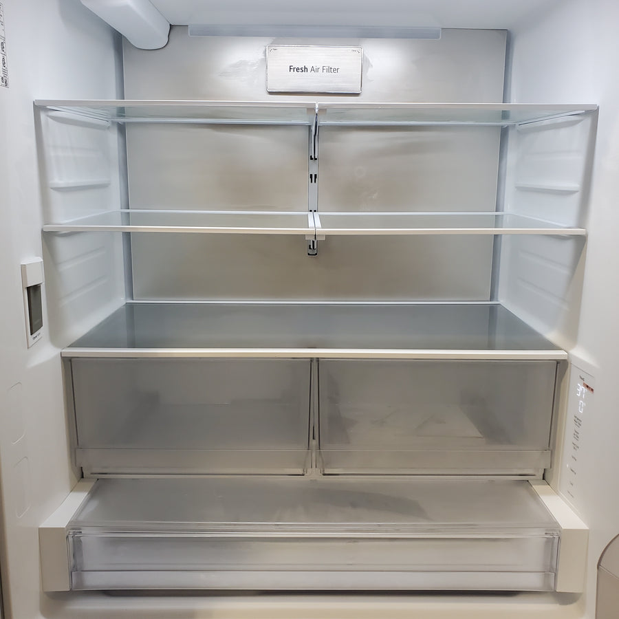 LG 27 cu. ft. Smart Counter-Depth MAX™ French Door Refrigerator with Linear Cooling™ and Internal Water Dispenser 22121512 - LRFLC2706S - Scratch & Dent (Moderate)