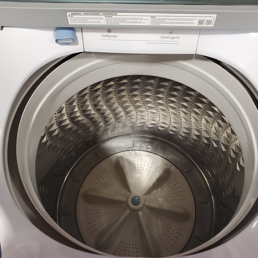 Samsung 4.5-cu ft High Efficiency Impeller Medium Top-Load Washer in White WA45T3400AW - Certified Refurbished and Samsung 7.2-cu ft Electric Dryer in White DV400EWHDWR - Certified Refurbished