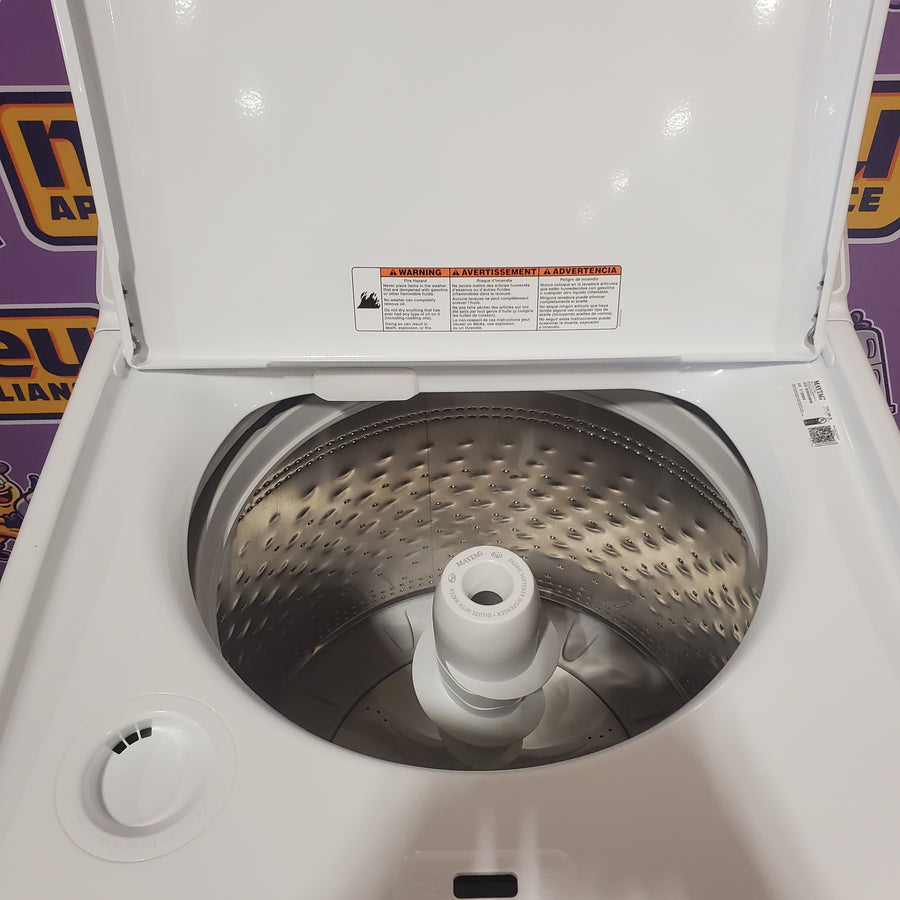 Maytag 4.5 cu. ft. Capacity Top Load Washer with Power™ Agitator and Deep Fill MVW4505MW - Open Box and Maytag 7.0 cu. ft. Capacity Top Load Electric Wrinkle Prevent Dryer 16321 - MED4500MW - Scratch & Dent (Minor)