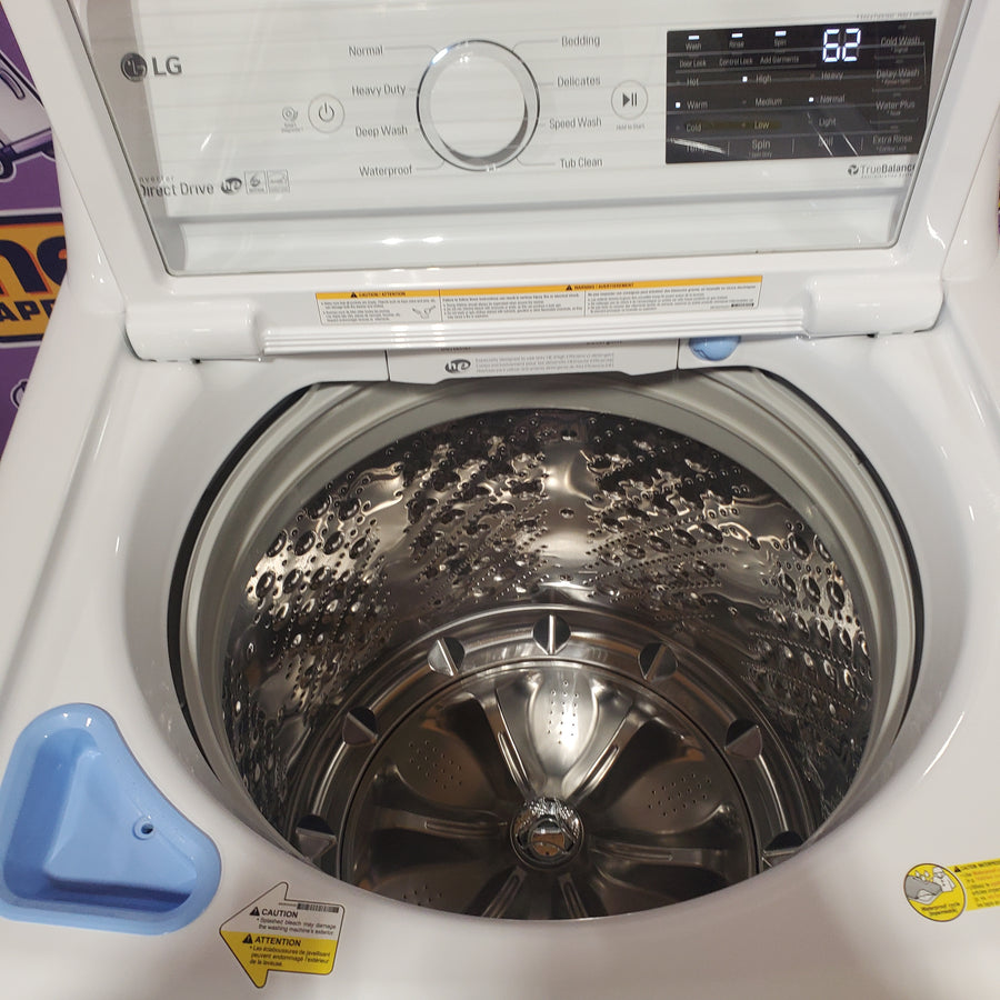 LG 4.5-cu ft High Efficiency Impeller Top-Load Washer ENERGY STAR in White WT7060CW - Certified Refurbished and LG 7.3 cu. ft. Ultra Large Capacity Smart wi-fi Enabled Rear Control Gas Dryer with EasyLoad™ Door DLG7401WE - Certified Refurbished