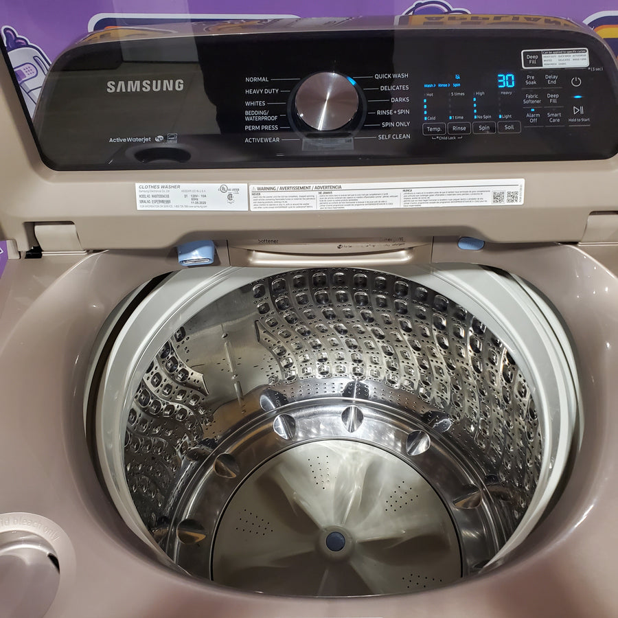 Samsung 5.0 cu. ft. High Efficiency Top Load Washer with Active WaterJet in Champagne WA50T5300AC - Certified Refurbished