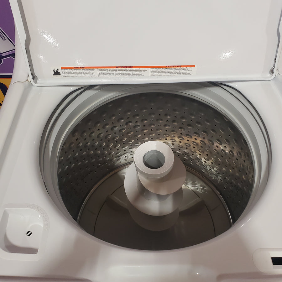 GE White Top Load 4.2 Cu. Ft. Washer with Stainless Steel Basket and Dual Action Agitator GTW460ASJWW - Certified Refurbished and GE White Electric 7.2 Cu. Ft. Dryer with Aluminized Alloy Drum GTD42EASJWW - Certified Refurbished