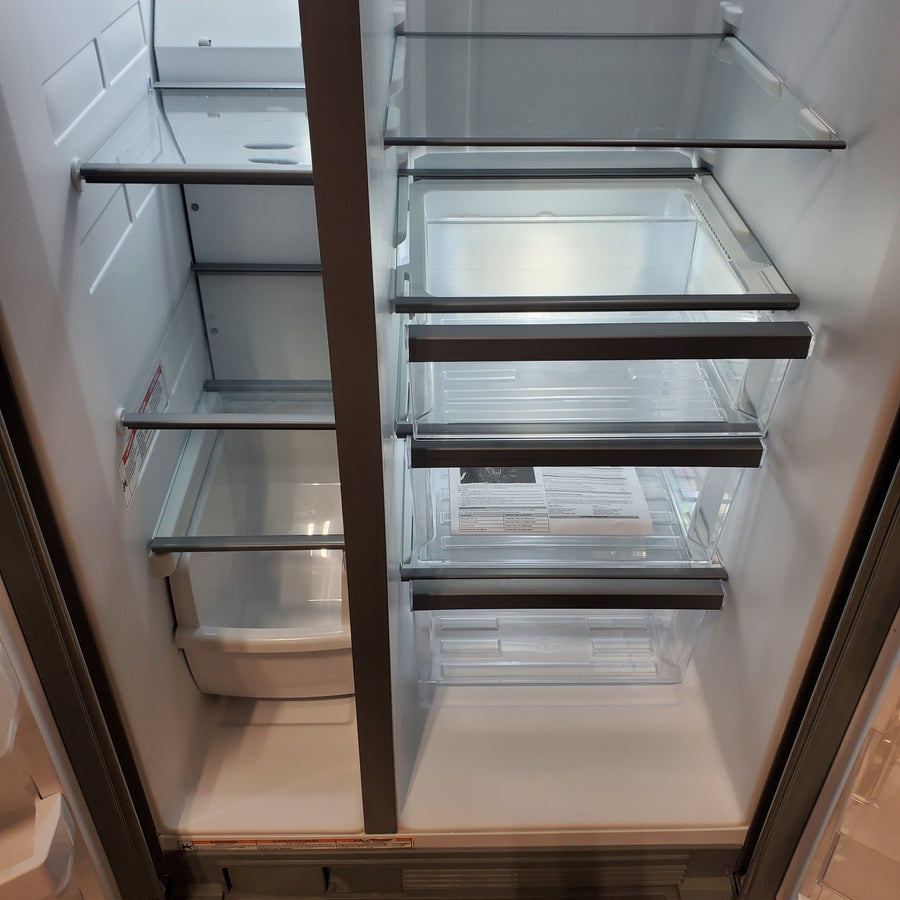 Whirlpool 33 Inch Wide Side by Side 21 Cu. Ft. Refrigerator with Can Caddy and Frameless Glass Shelves in Fingerprint Resistant Stainless Steel WRS321SDHZ - Scratch & Dent (Minor)