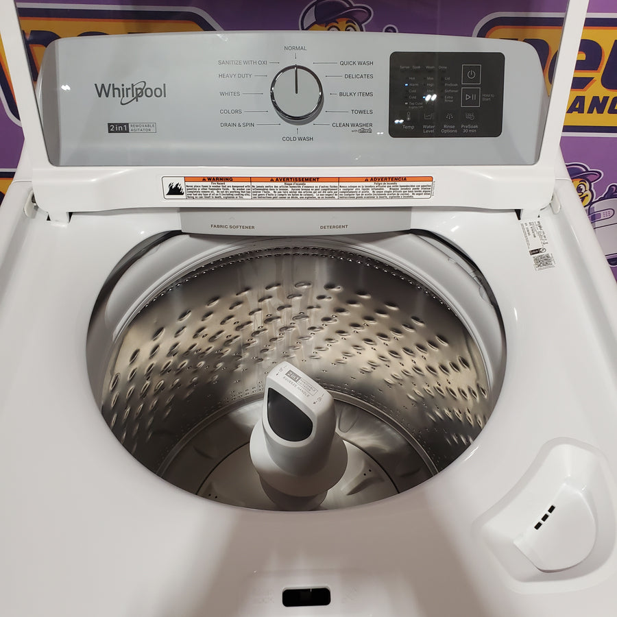 Whirlpool® 4.2-4.3 Cu. Ft. Top Load Washer with 2-in-1 Removable Agitator and Soft Close Glass Lid WTW4307SW - Scratch & Dent (Minor)