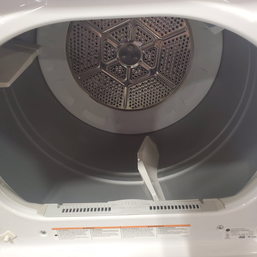 GE® 4.2 cu. ft. Capacity Washer with Stainless Steel Basket GTW335ASNWW - Certified Refurbished and GE 6.2 cu. ft. Capacity Electric Dryer with Up To 120 ft. Venting and Shallow Depth 16305 - GTD33EASKWW - Certified Refurbished