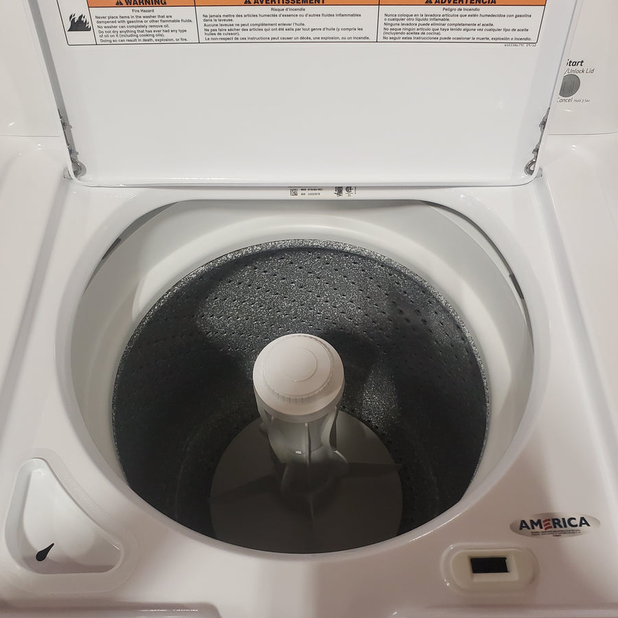 Roper 3.6 cu ft Agitator Top-Load Washer in White RTW4641BQ - Certified Refurbished and Amana 6.5 cu. ft. Electric Dryer with Automatic Cycles NED4600YQ - Certified Refurbished