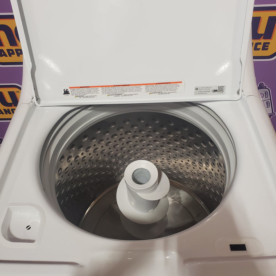 GE® 4.5 cu. ft. Capacity Washer with Stainless Steel Basket in White GTW465ASNWW - Certified Refurbished