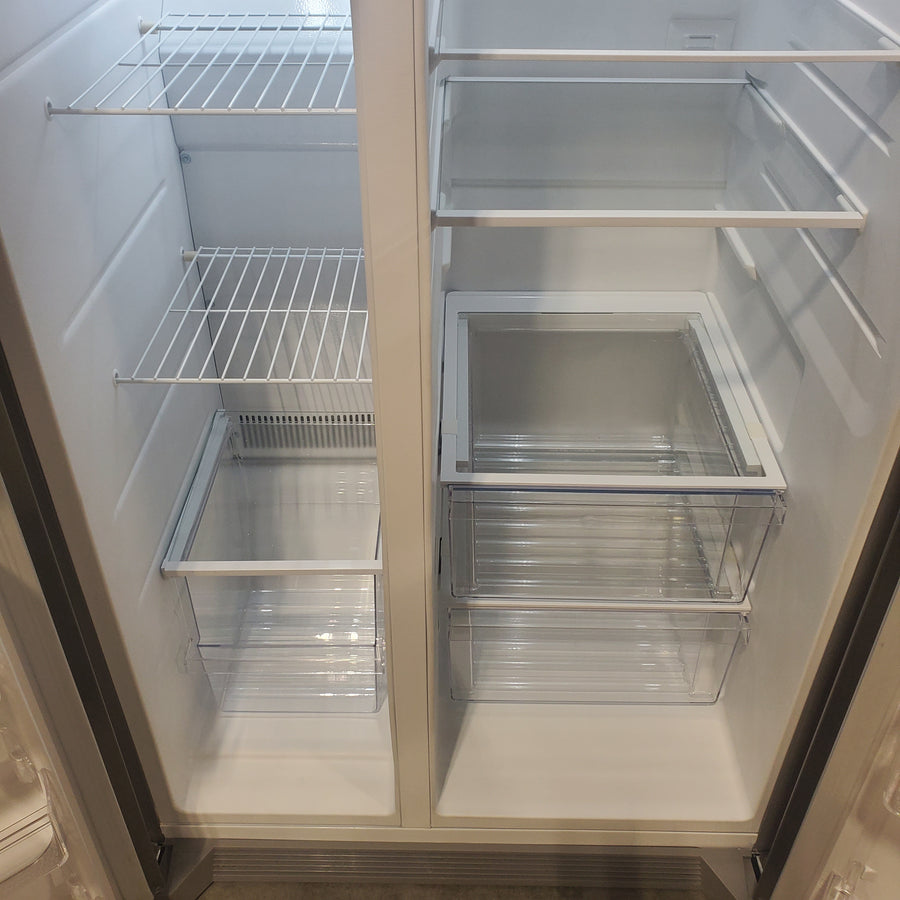 Frigidaire 25.6-cu ft ENERGY STAR Side-by-Side Refrigerator with Ice Maker in Fingerprint Resistant Stainless Steel FRSS26L3AF - Scratch & Dent (Minor)