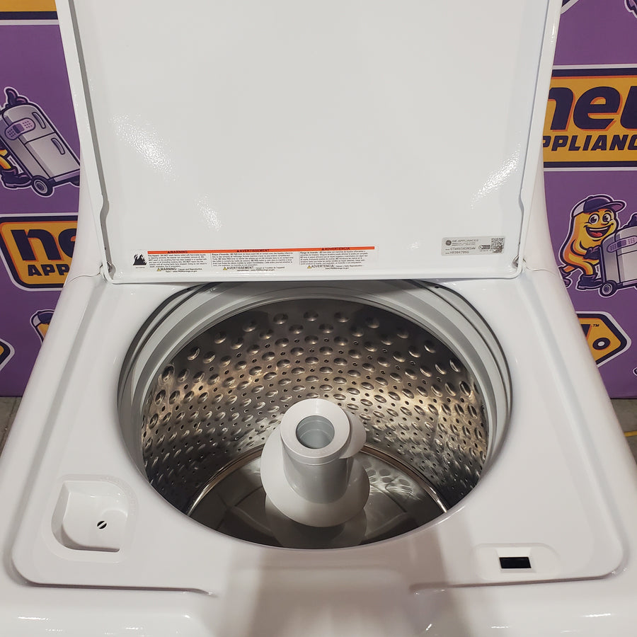 GE® 4.5 cu. ft. Capacity Washer with Stainless Steel Basket in White GTW465ASNWW - Certified Refurbished