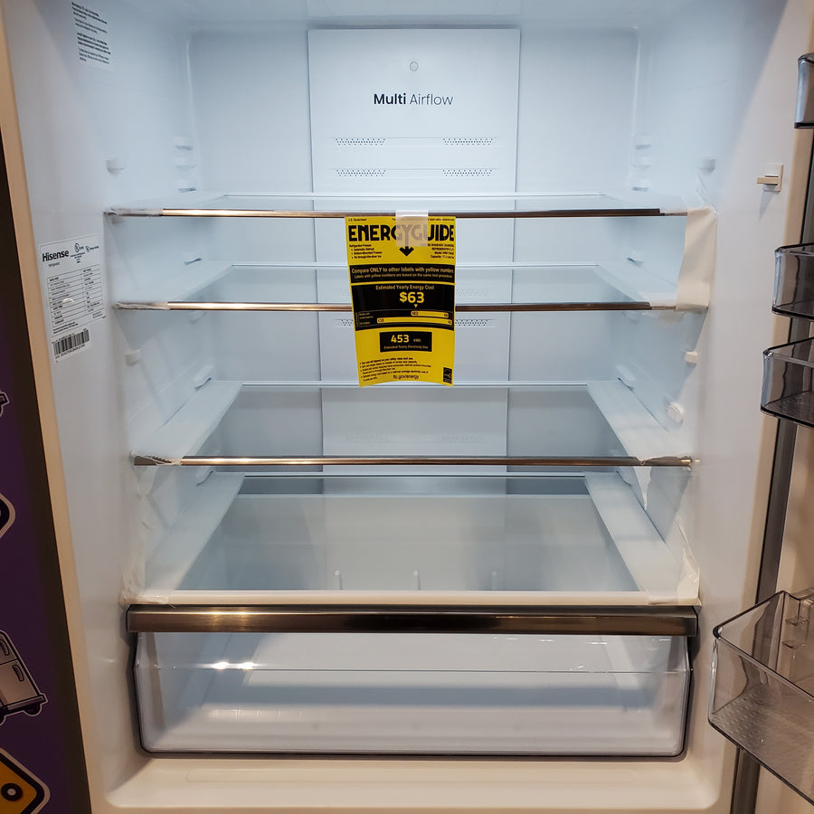 Hisense Counter Depth Bottom Freezer 17.2 Cu. Ft. Refrigerator with LED Lighting and Super Cool and Super Freeze in Fingerprint Stainless Steel HRB171N6ASE - Scratch and Dent (Minor)