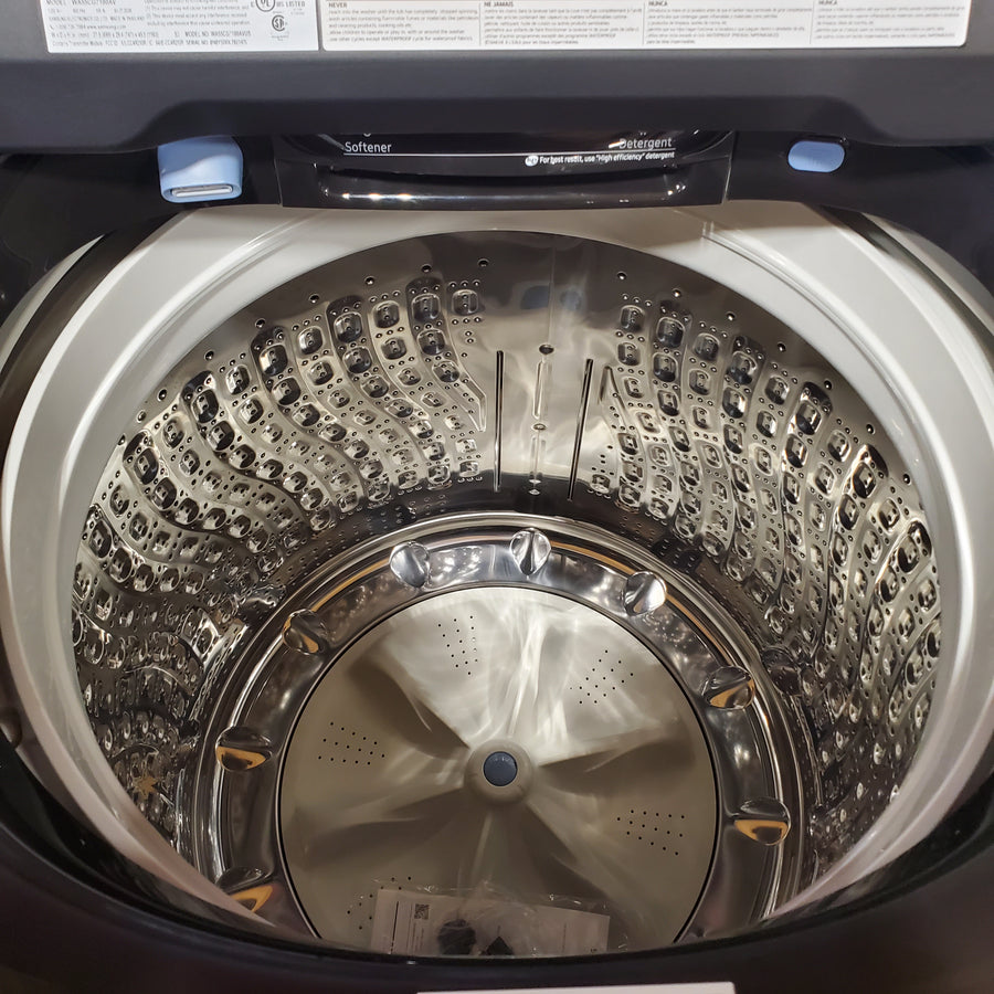 Samsung 5.5 cu.ft. Extra-Large Capacity Smart Top Load Washer with Super Speed Wash in Brushed Black WA55CG7100AV - Scratch & Dent (Major)