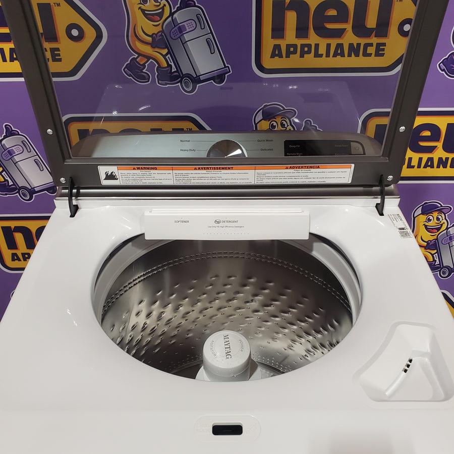Maytag 5.2 Cu. Ft. Top Load Agitator Washer with Extra Power and Smart Appliance 22442617 - MTW6205RW - Open Box