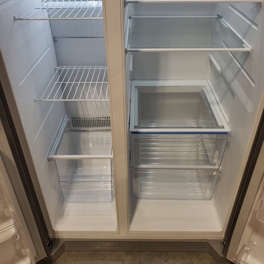 Frigidaire 25.6-cu ft ENERGY STAR Side-by-Side Refrigerator with Ice Maker in Fingerprint Resistant Stainless Steel FRSS26L3AF - Open Box