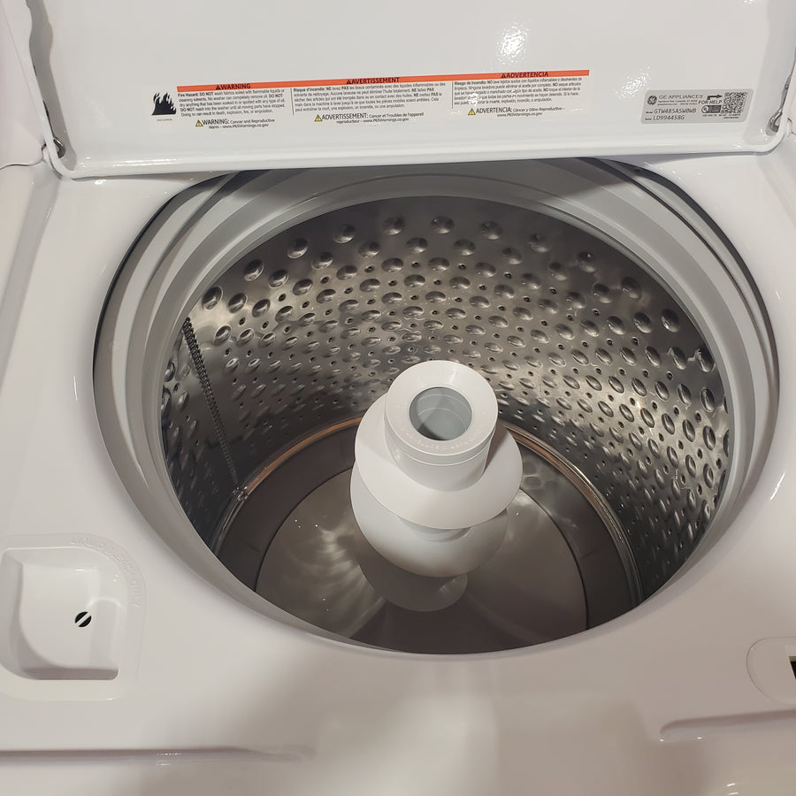 GE® 4.5 cu. ft. Capacity Washer with Stainless Steel Basket GTD48EASWWB - Certified Refurbished and GE 7.2 cu. ft. Capacity Electric Dryer with Up To 120 ft. Venting and Extended Tumble - GTD48GASWWB - New in Box