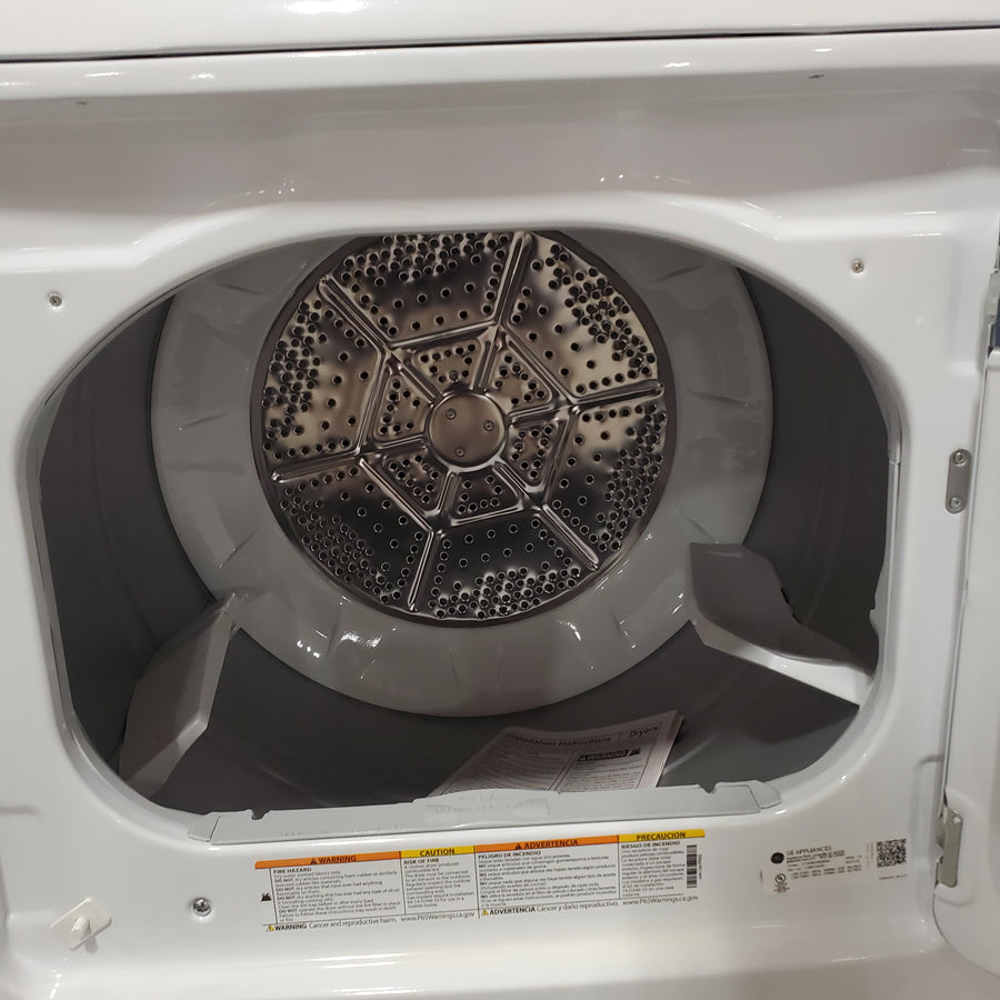 Hotpoint® 4.0 cu. ft. Capacity Washer with Cold Plus and Water Level Control HTW265ASWWW - Scratch & Dent (Minor) and Hotpoint 6.2 cu. ft. Capacity Electric Dryer with Up To 120 ft. Venting and Shallow Depth HTX26EASWWW - Scratch & Dent (Moderate)