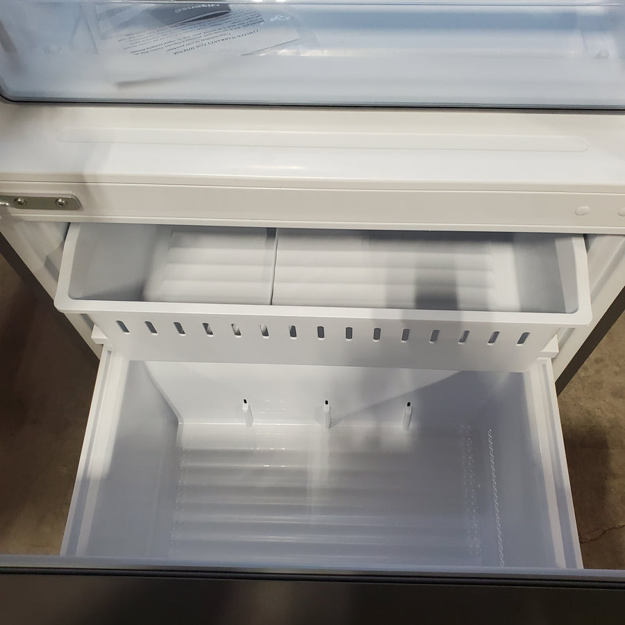 Hisense Counter Depth Bottom Freezer 17.2 Cu. Ft. Refrigerator with LED Lighting and Super Cool and Super Freeze in Fingerprint Stainless Steel 22142805 - HRB171N6ASE - Scratch and Dent (Minor)