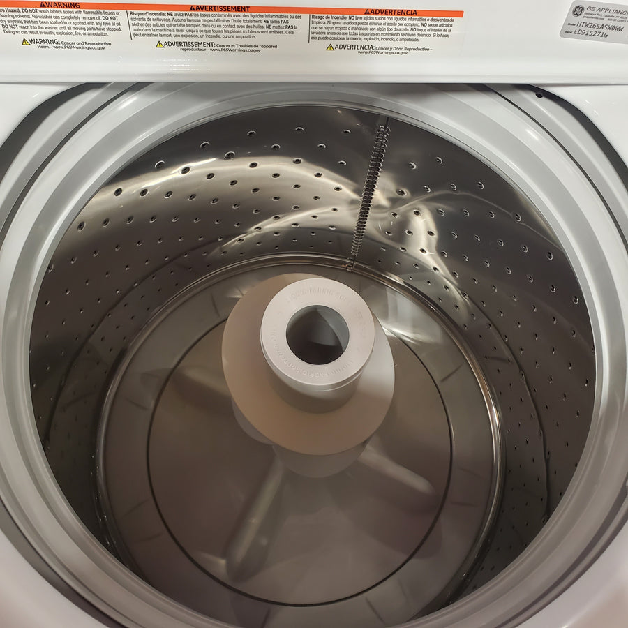Hotpoint® 4.0 cu. ft. Capacity Washer with Cold Plus and Water Level Control HTW265ASWWW - Scratch & Dent (Moderate) and Hotpoint 6.2 cu. ft. Capacity Electric Dryer with Up To 120 ft. Venting and Shallow Depth HTX26EASWWW - Open Box
