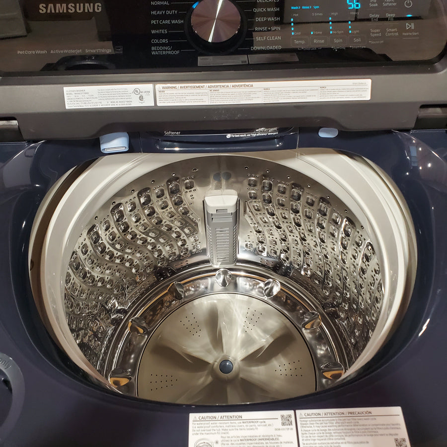 Samsung Brushed Navy Blue 5.4 cu. ft. Smart Top Load Washer with Pet Care Solution and Super Speed Wash WA54CG7150AD - Scratch & Dent (Minor)