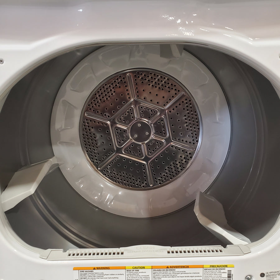 GE® 4.2 cu. ft. Capacity Washer with Stainless Steel Basket GTW335ASNWW - Certified Refurbished and GE 6.2 cu. ft. Capacity Electric Dryer with Up To 120 ft. Venting and Shallow Depth GTD33EASKWW - Certified Refurbished