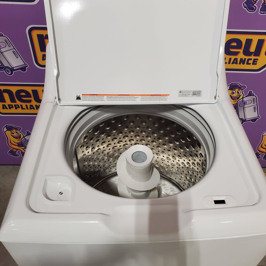GE White Top Load 4.2 Cu. Ft. Washer with Stainless Steel Basket and Dual Action Agitator GTW460ASJWW - Certified Refurbished and GE White Electric 7.2 Cu. Ft. Dryer with Aluminized Alloy Drum  16304 - GTD42EASJWW - Certified Refurbished