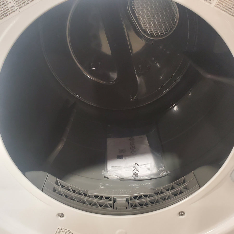 Samsung 7.5 cu. ft. Front Load Electric Dryer with Smart Care in White DVE45T6000W - Scratch & Dent (Major)
