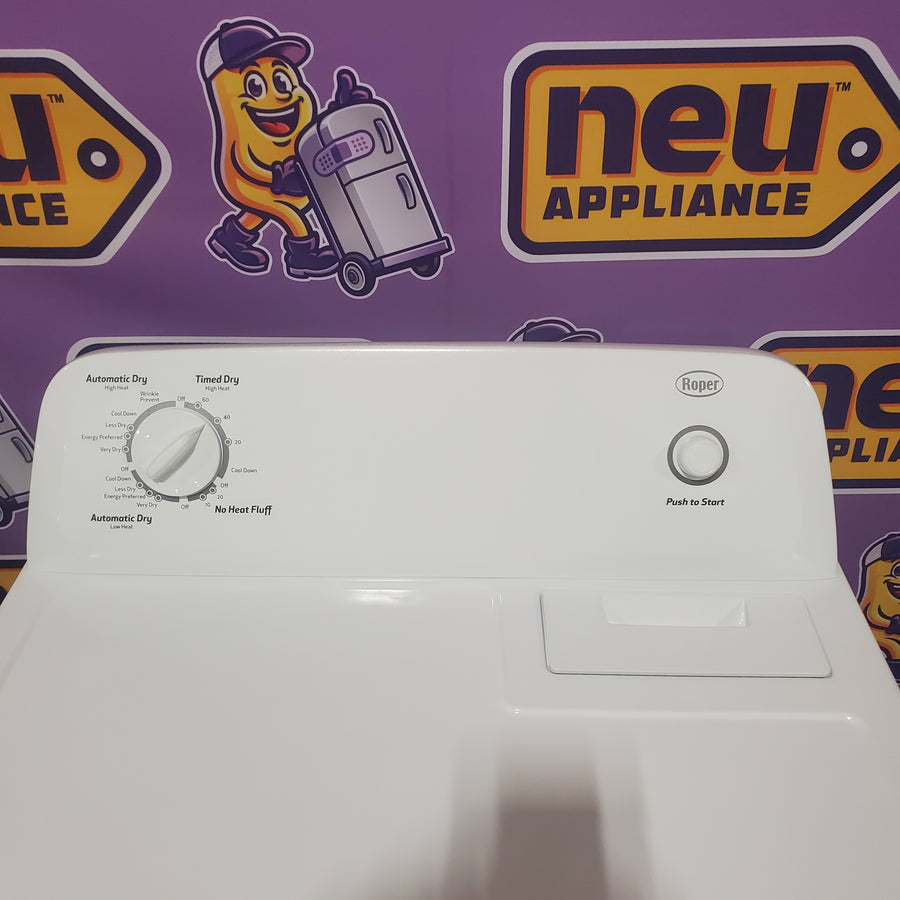 Roper 3.6 cu ft Agitator Top-Load Washer in White RTW4641BQ - Certified Refurbished and Amana 6.5 cu. ft. Electric Dryer with Automatic Cycles NED4600YQ - Certified Refurbished