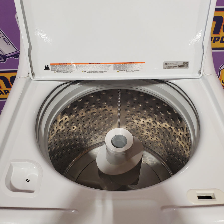 GE® 4.2 cu. ft. Capacity Washer with Stainless Steel Basket GTW335ASNWW - Certified Refurbished and GE 6.2 cu. ft. Capacity Electric Dryer with Up To 120 ft. Venting and Shallow Depth GTD33EASKWW - Certified Refurbished