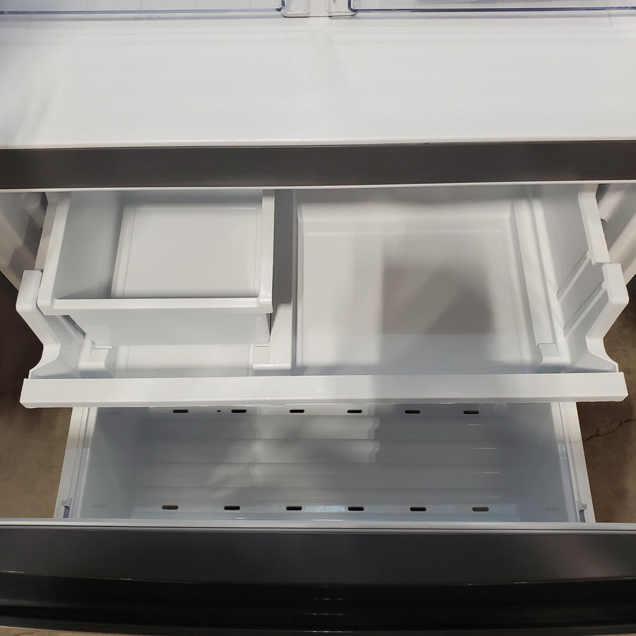 Frigidaire Counter-Depth 19.9-cu ft 35-in Wide French Door Refrigerator with Ice Maker ENERGY STAR Certified in Stainless Steel FRFG201LAV - Open Box