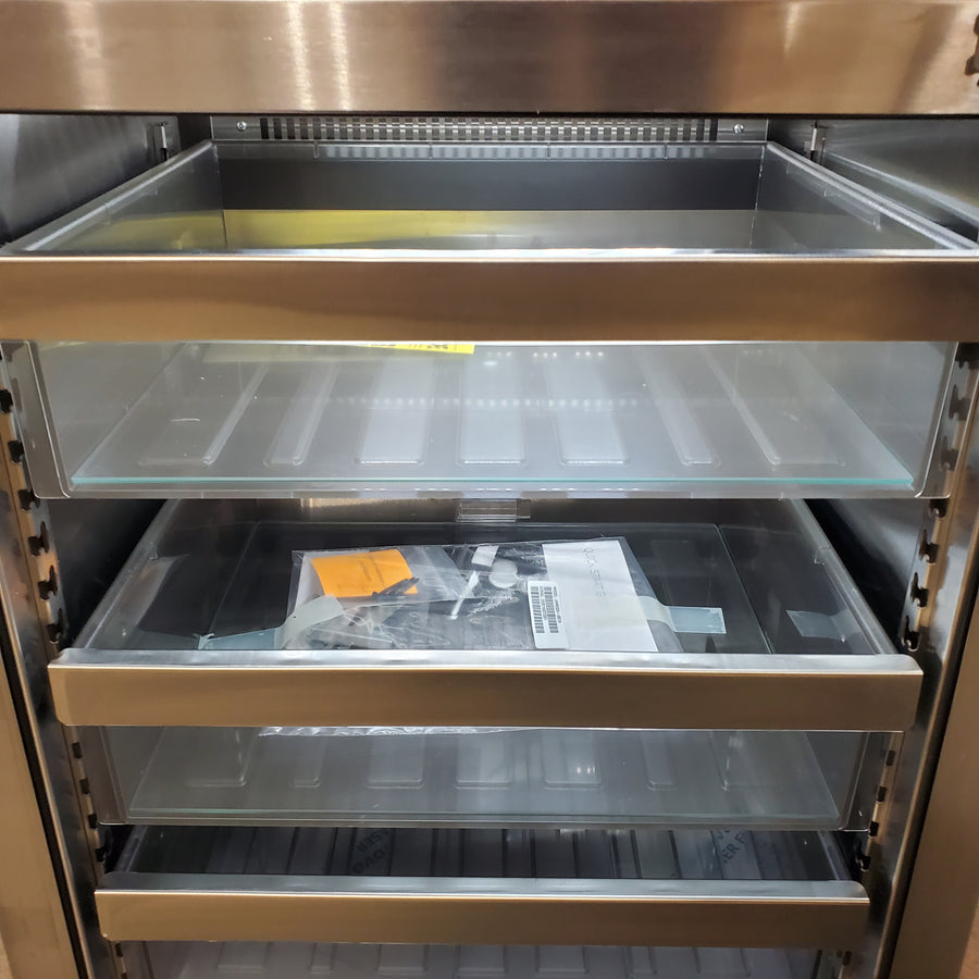 U-Line 24 Inch Undercounter Refrigerator with 5.2 cu. ft. Capacity, 94-Bottle Capacity, 148-Can Capacity, LED Lighting, Digital Touch Pad Control, Convection Cooling, and Reversible Soft Close Door UHRE524-IG01A - Scratch & Dent (Minor)