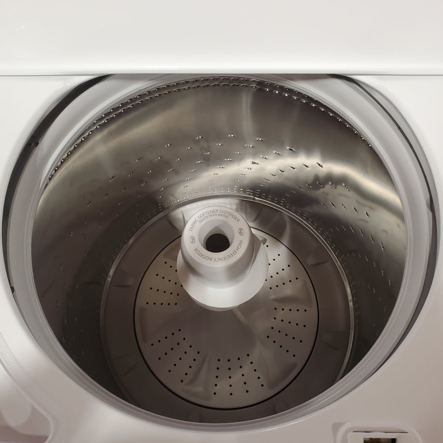 Whirlpool 3.8 cu. ft. Top Load Washer with Stainless Steel Wash Basket and 360 Wash Agitator WTW4816TW - Open Box and Whirlpool White Electric Extra Large 7.0 Cu. Ft. Dryer with Wrinkle Shield WED4815EW - Open Box