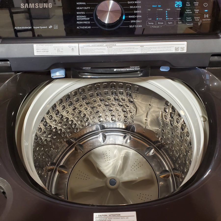 Samsung 5.0 cu. ft. Energy Star Top Load Washer with Active Water Jet in Black Stainless Steel WA50R5400AV - Certified Refurbished
