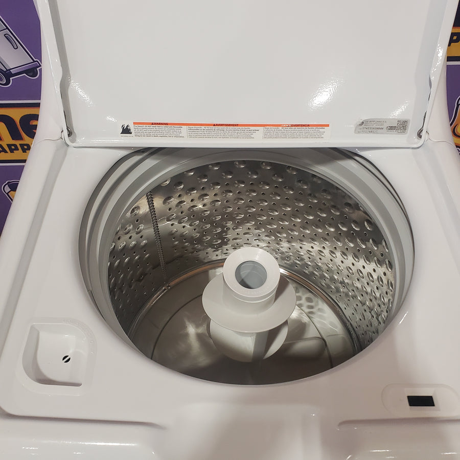 GE® 4.2 cu. ft. Capacity Washer with Stainless Steel Basket GTW335ASNWW - Certified Refurbished and GE 6.2 cu. ft. Capacity Electric Dryer with Up To 120 ft. Venting and Shallow Depth 16305 - GTD33EASKWW - Certified Refurbished