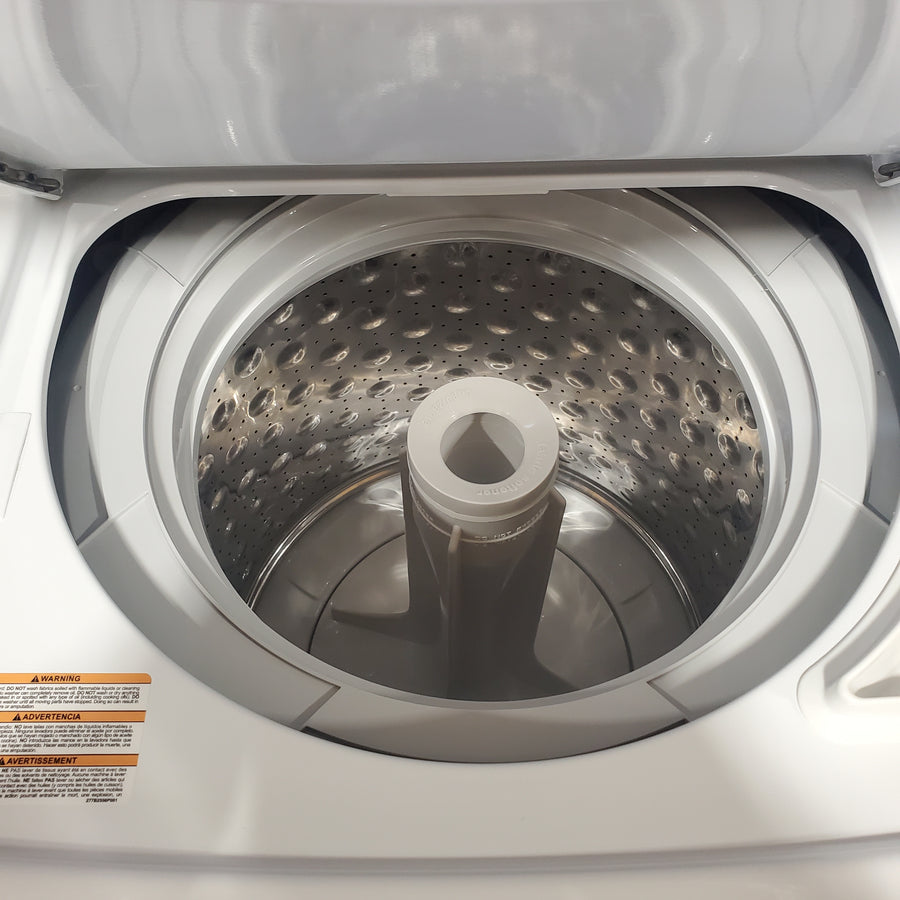 GE Unitized Spacemaker® 2.3 cu. ft. Capacity Washer with Stainless Steel Basket and 4.4 cu. ft. Capacity Electric Dryer GUD24ESSMWW - Certified Refurbished