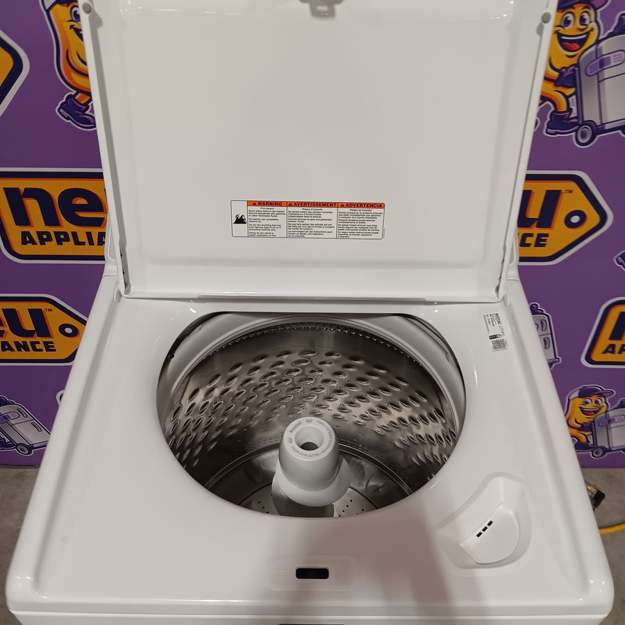 Maytag 4.2 Cu. Ft. Capacity Top Load Washer in White MTW4205SW - Scratch & Dent (Minor) and MayTag 7.0 cu. ft. Top Load Electric Wrinkle Prevent Dryer 16266 - MED4500MW - Scratch & Dent (Minor)