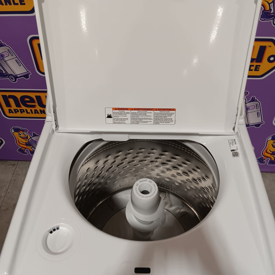 Maytag 4.5 cu. ft. Capacity Top Load Washer with Power™ Agitator and Deep Fill MVW4505MW - Scratch & Dent (Minor) and Maytag 7.0 cu. ft. Capacity Top Load Electric Wrinkle Prevent Dryer 16284 - MED4500MW - Open Box