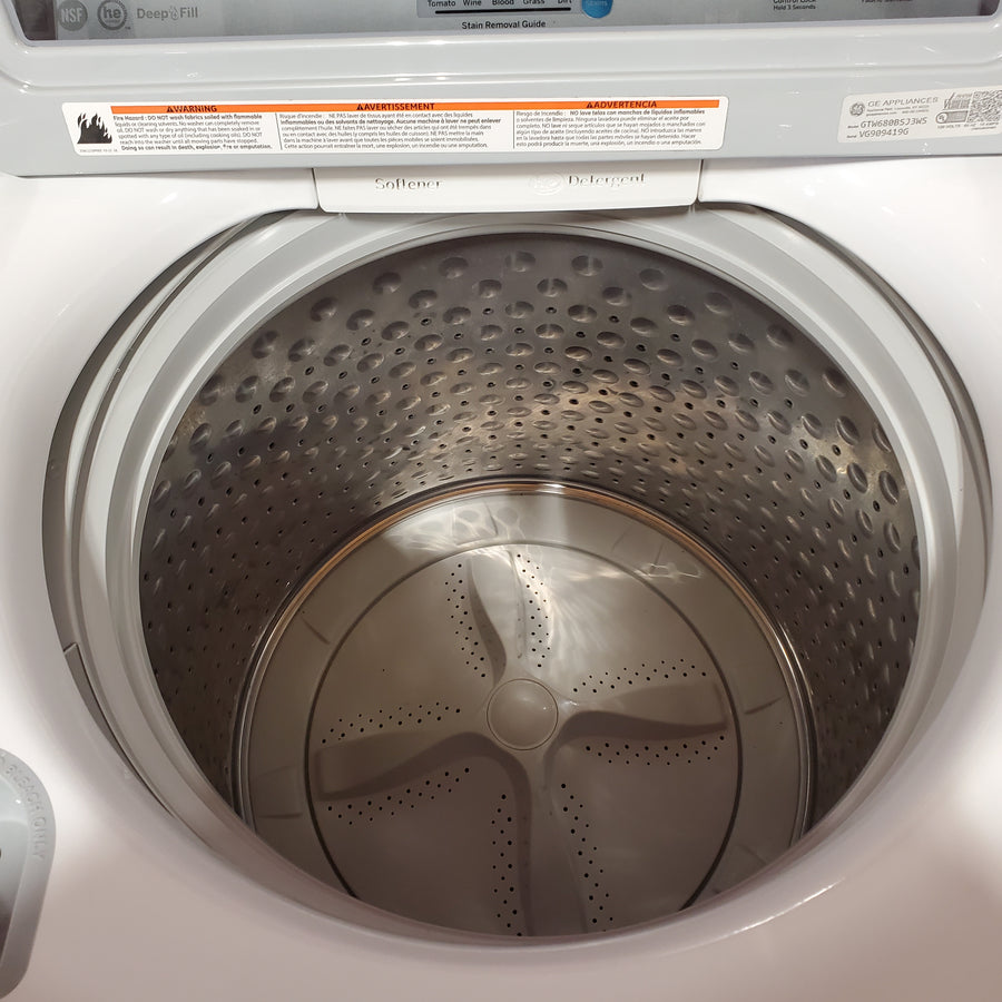 GE® 4.6 cu. ft. Capacity Washer with Stainless Steel Basket GTW680BSJWS - Certified Refurbished