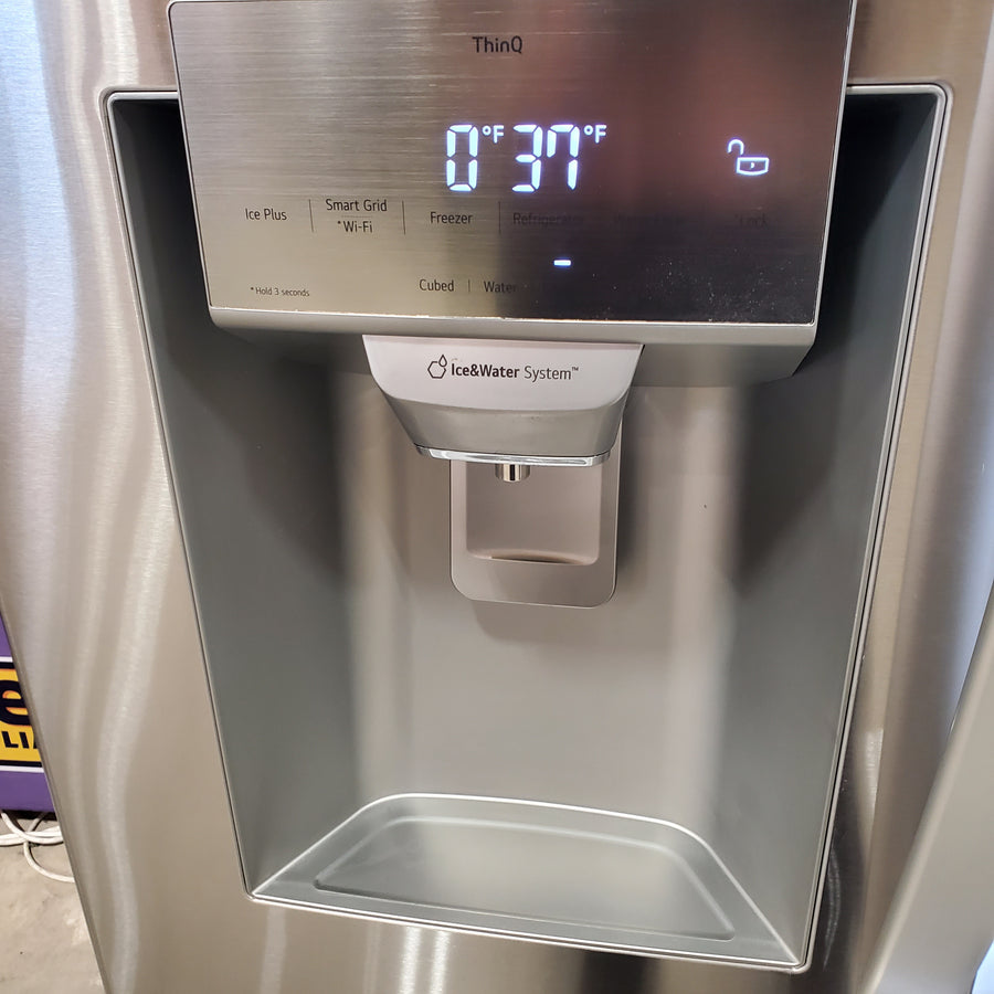 LG 28 cu. ft. 3 Door French Door, Ice and Water with Single Ice Maker in Printproof Stainless Steel LRFS28XBS - Scratch & Dent (Moderate)